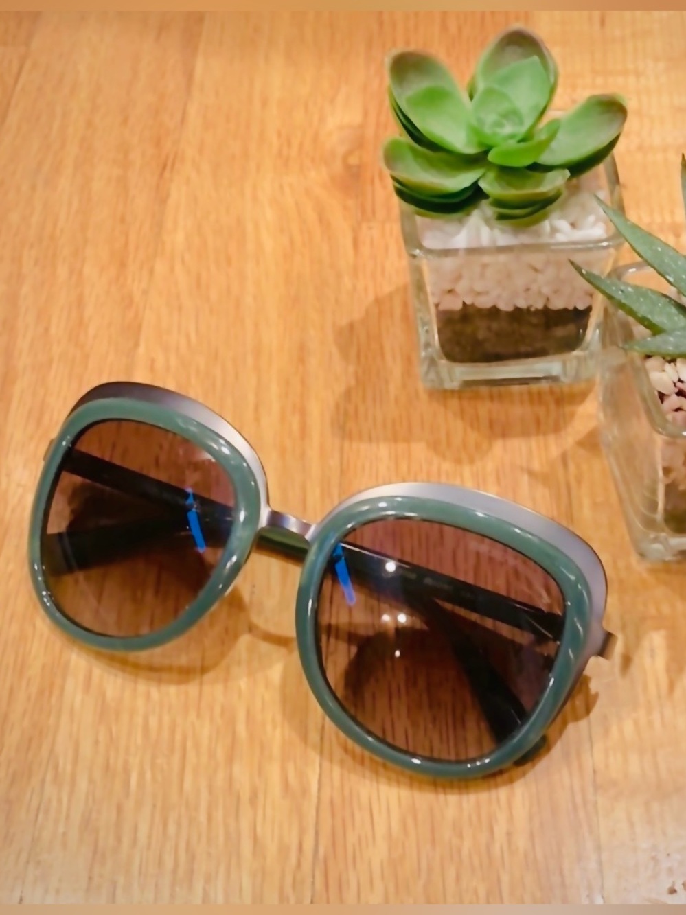 Emporio Armani Sunglasses Opal Green Gradient EA 2058 Retro Oversized 70s